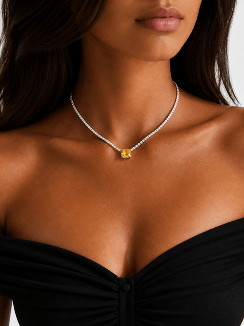 Citrine Tennis Necklace